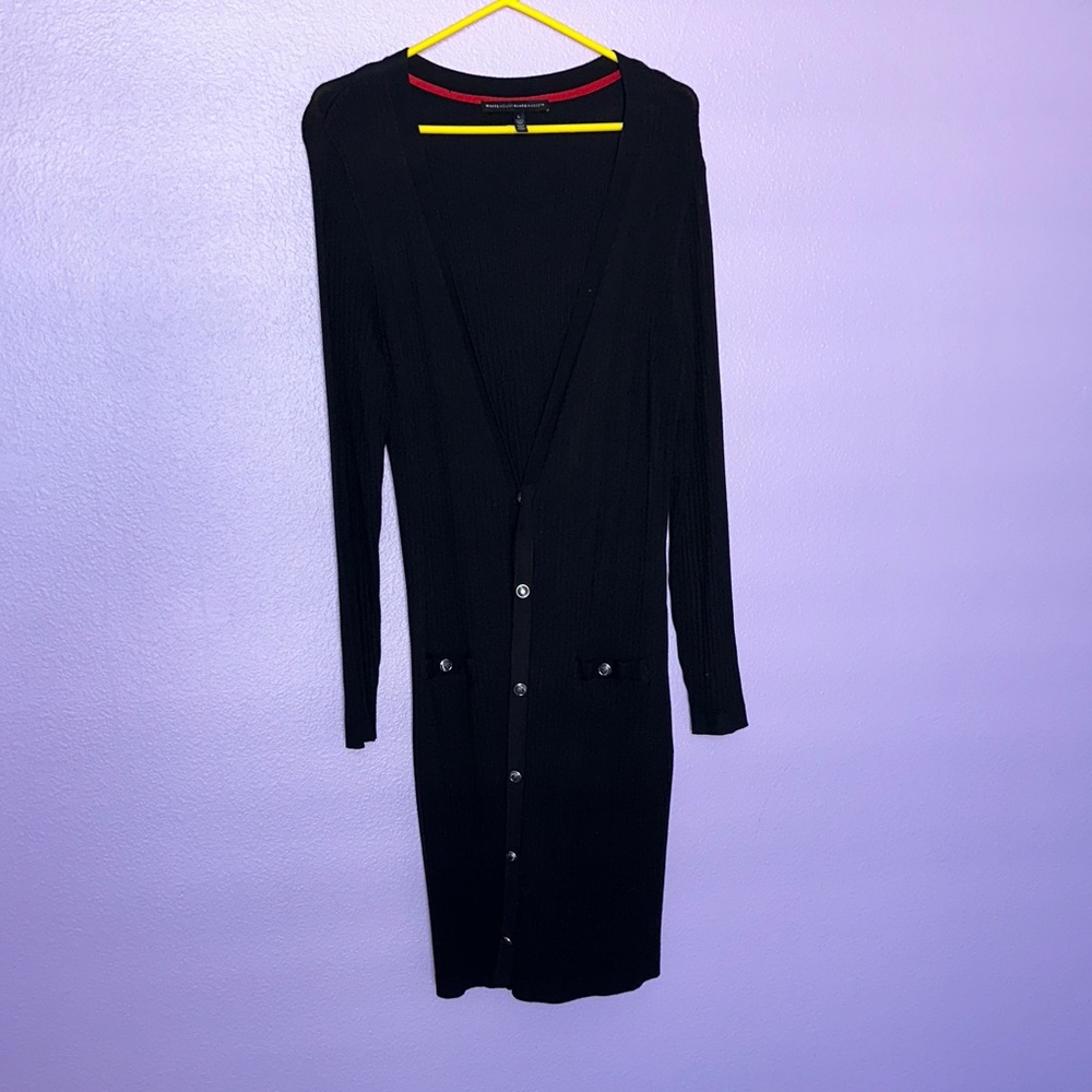 White House Black Market Black Long Sleeve Buttoned Dress/Cardigan - never worn